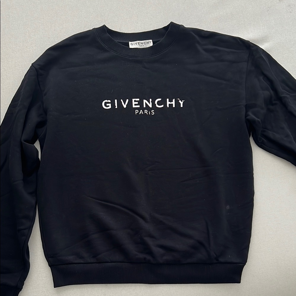 Givenchy Black Crew Neck Sweater with Iconic Logo